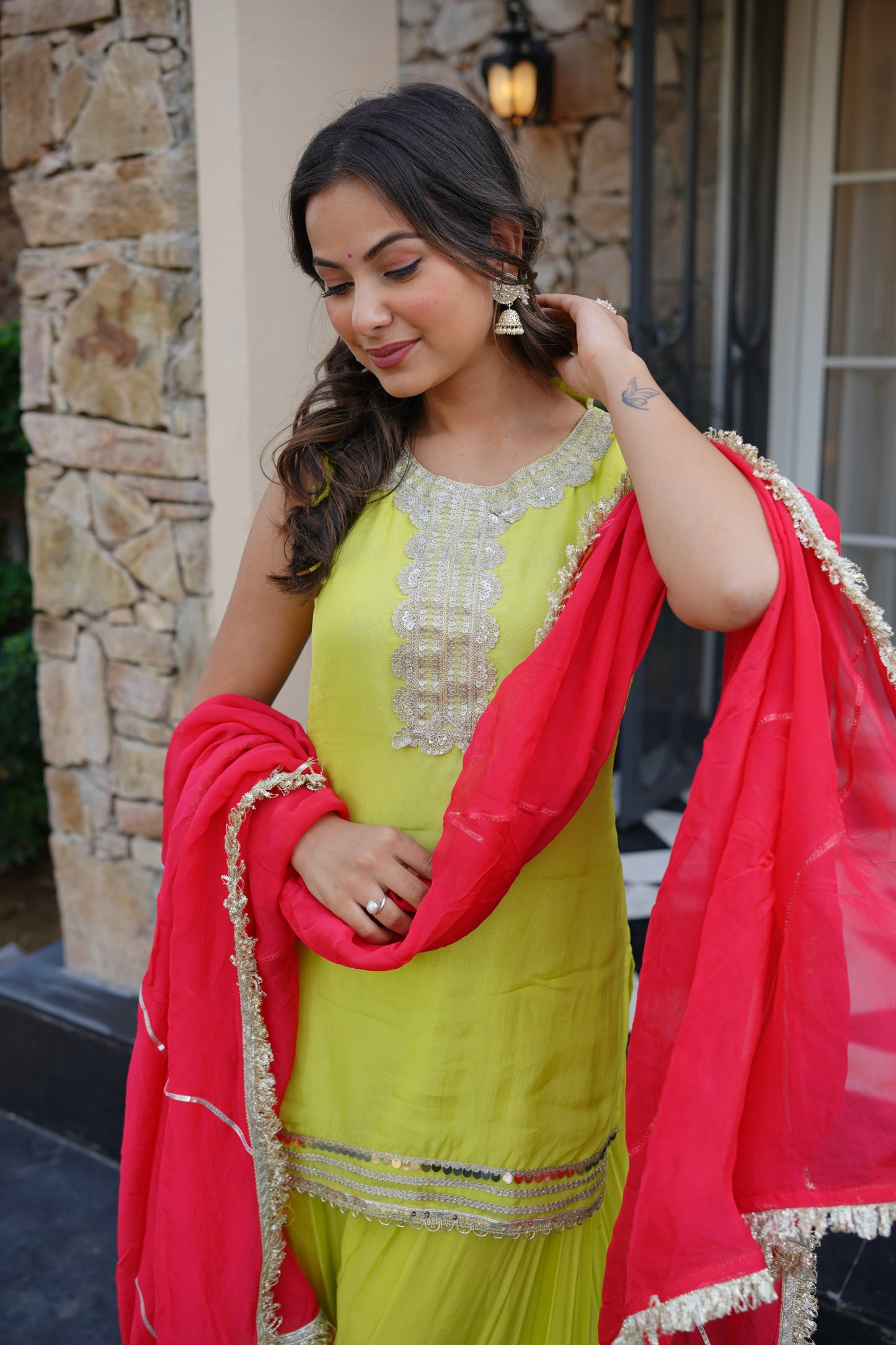 Sajna Neon Sharara set