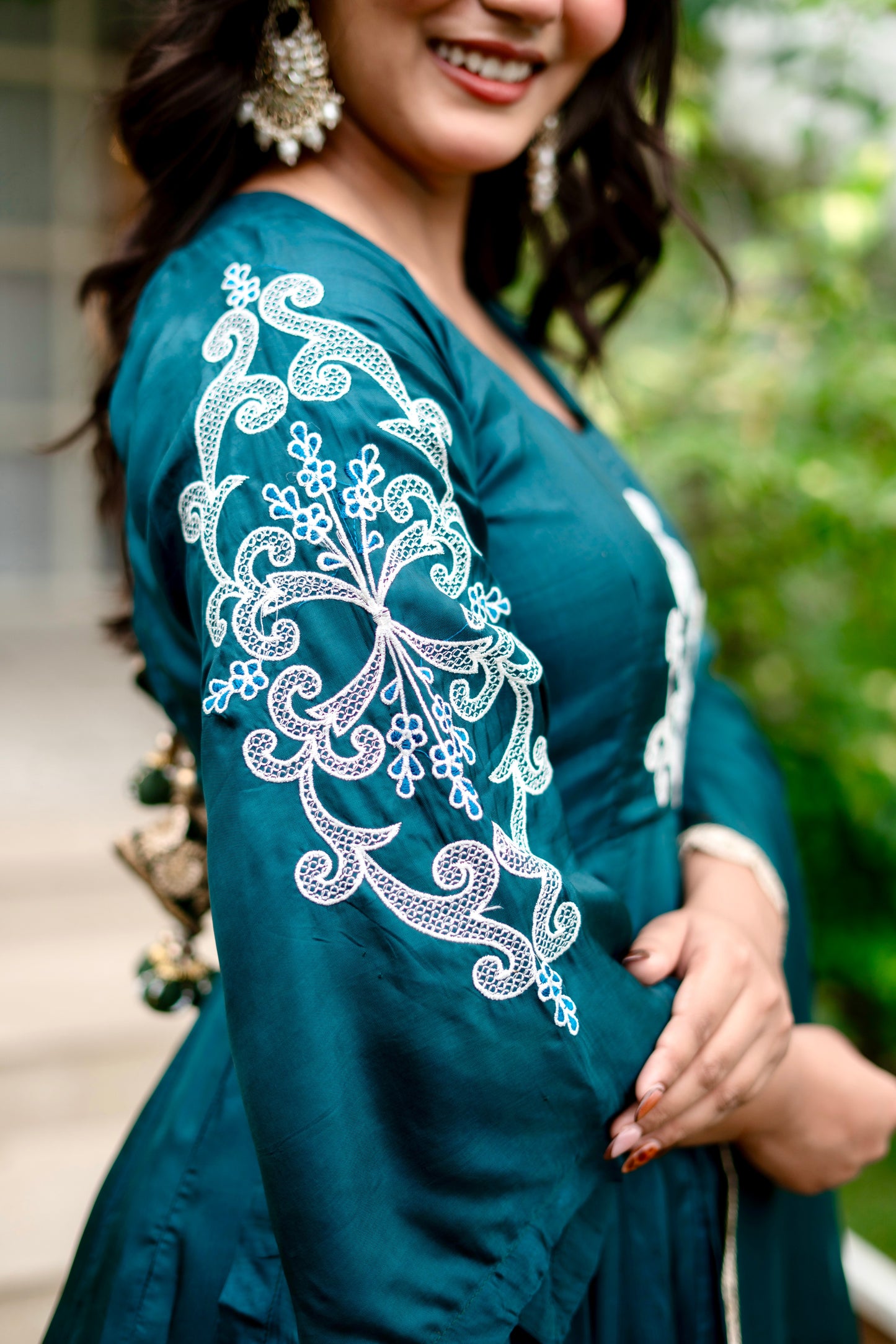 Rang Green silk suit set