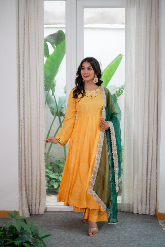 Sunehri Silk Suit Set