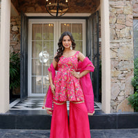 Fuschia Flame sharara set