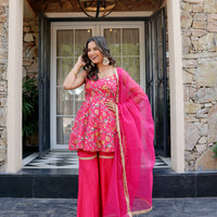 Fuschia Flame sharara set