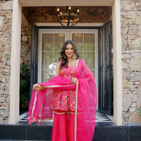 Fuschia Flame sharara set