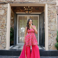 Fuschia Flame sharara set