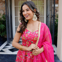 Fuschia Flame sharara set