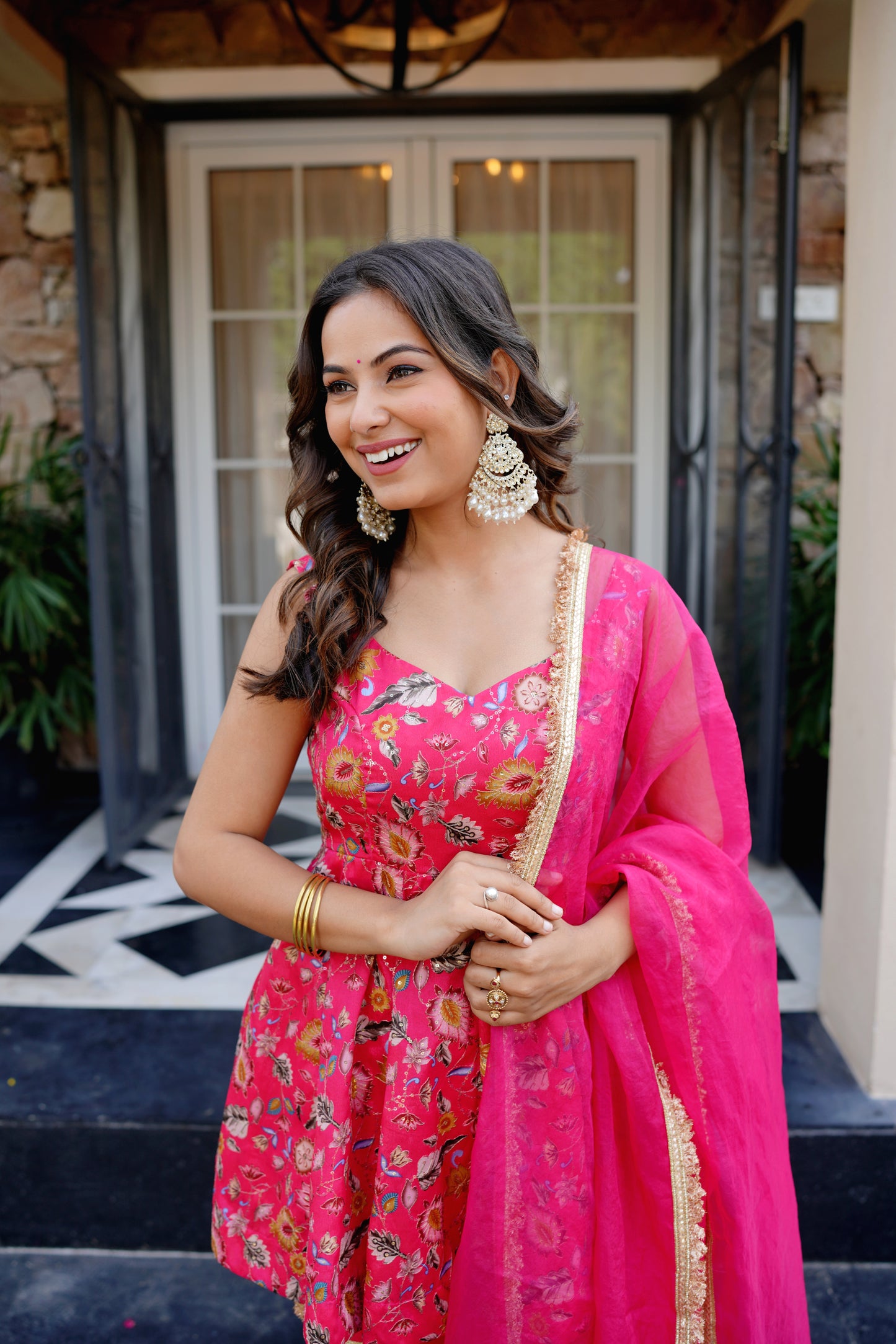 Fuschia Flame sharara set