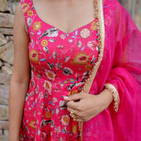 Fuschia Flame sharara set