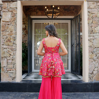 Fuschia Flame sharara set