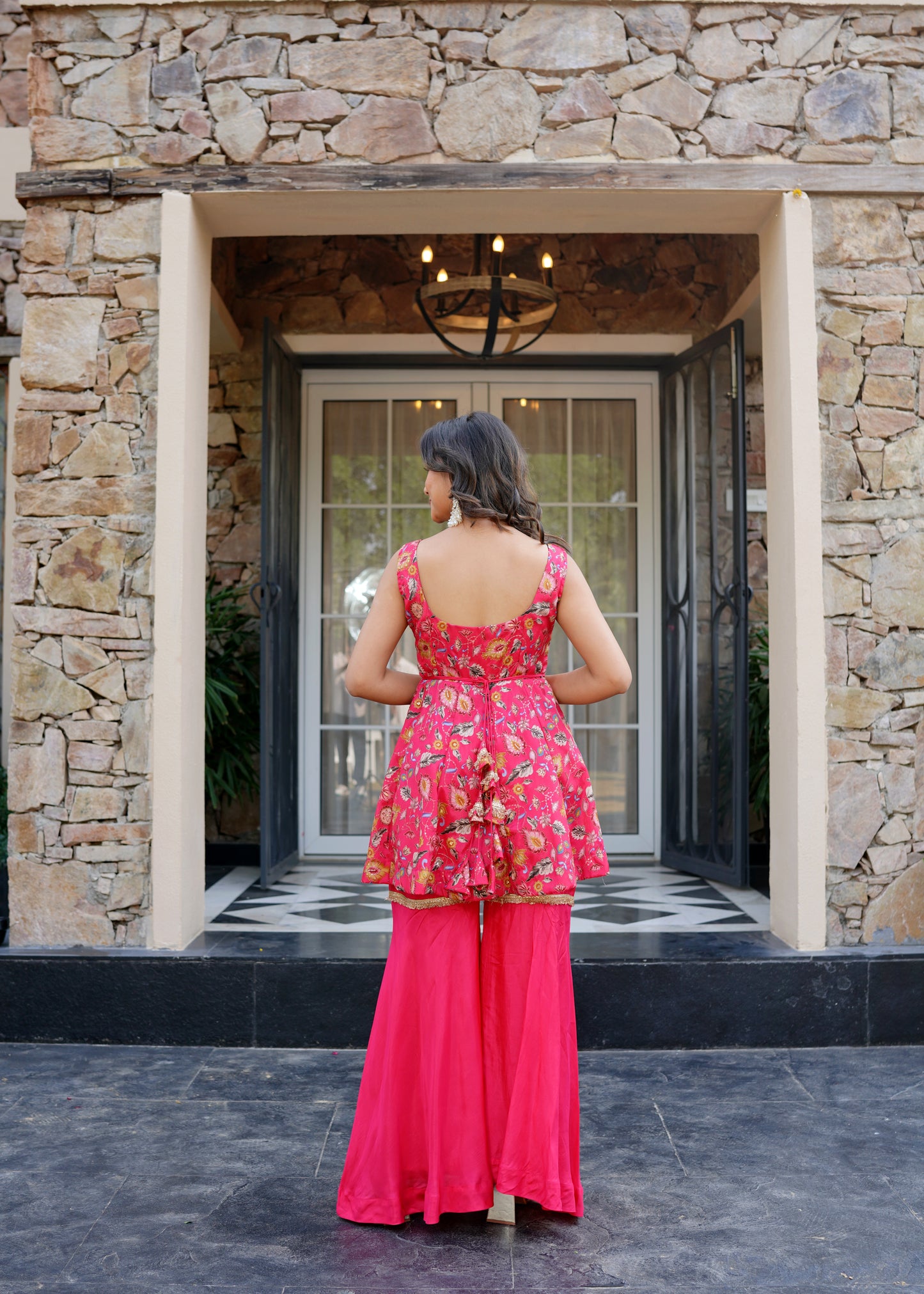 Fuschia Flame sharara set