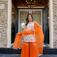 Amber Glow Sharara set