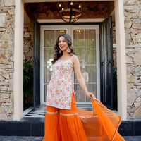 Amber Glow Sharara set