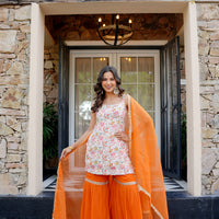 Amber Glow Sharara set