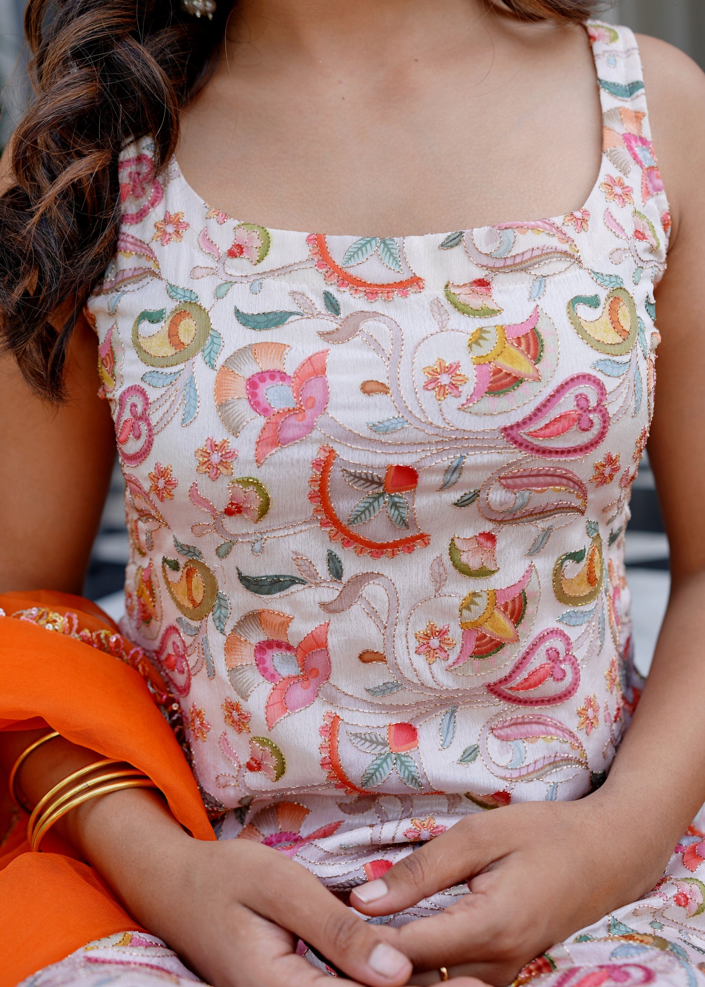 Amber Glow Sharara set