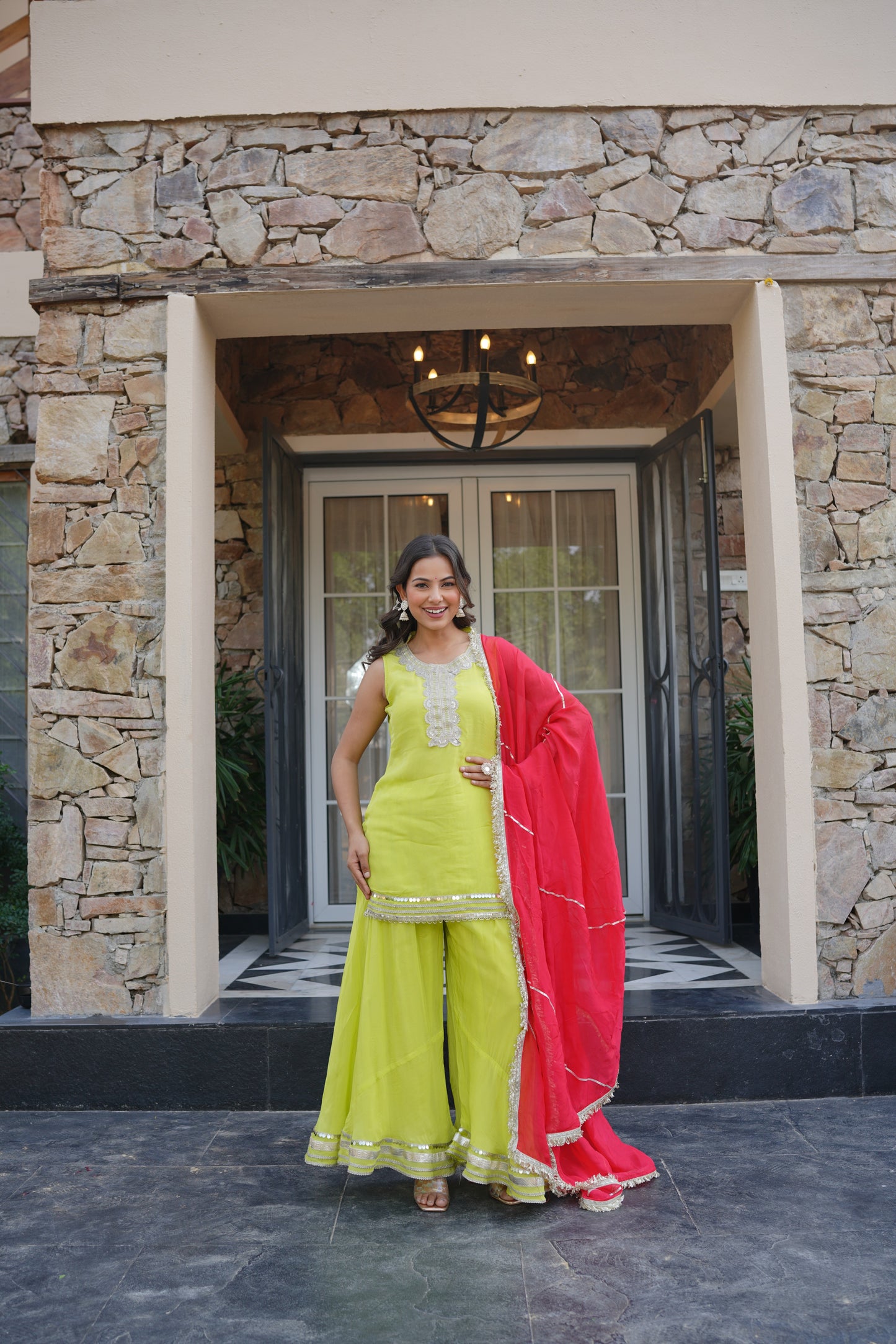 Sajna Neon Sharara set