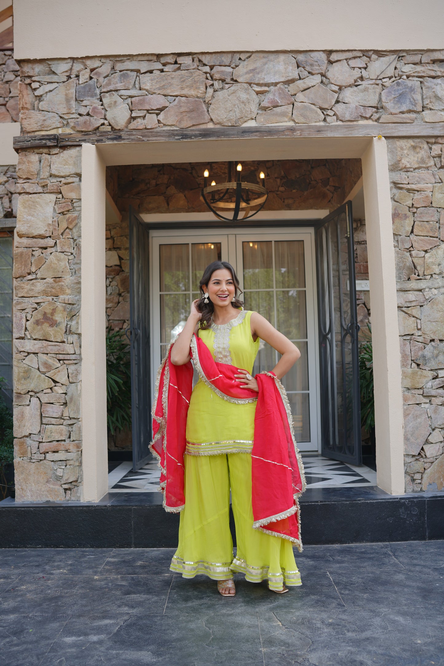 Sajna Neon Sharara set