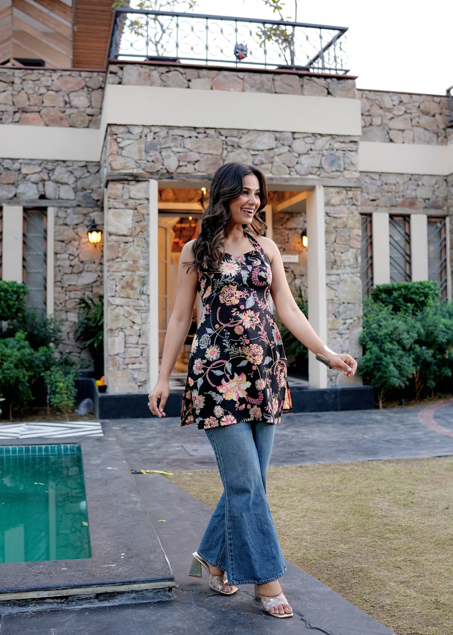 Kiara halter neck short kurti