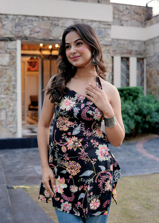 Kiara halter neck short kurti