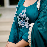 Rang Green silk suit set