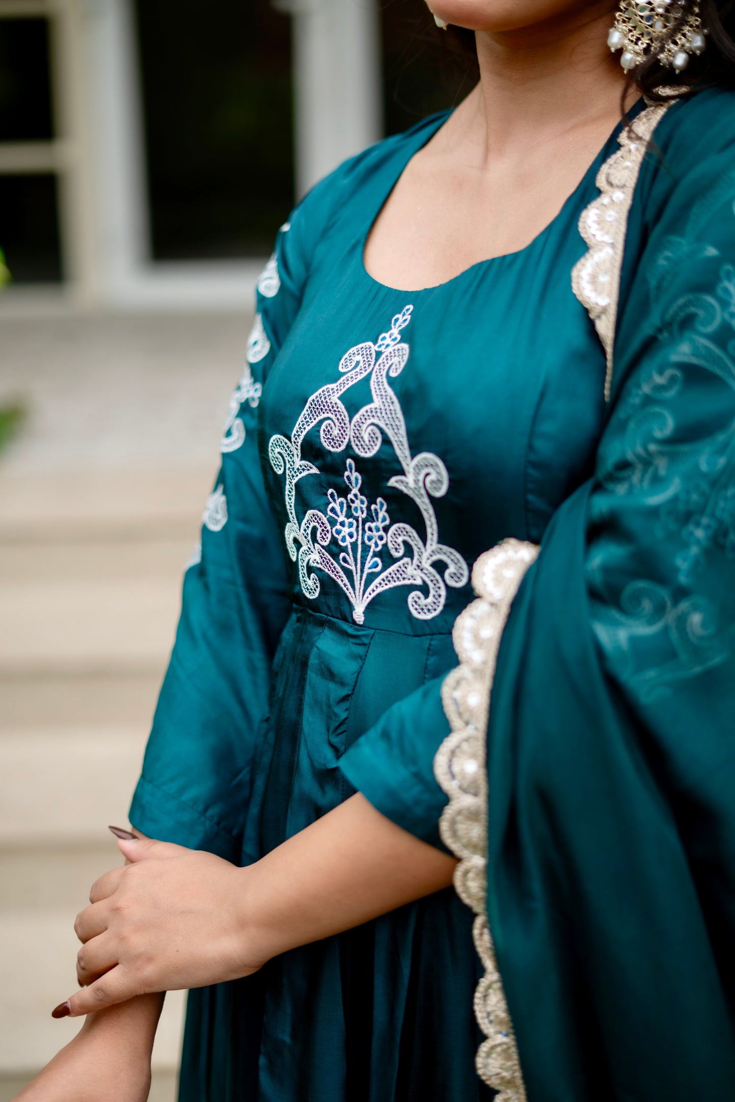Rang Green silk suit set
